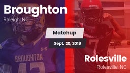 Matchup: Broughton Capitals vs. Rolesville  2019