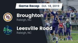 Recap: Broughton  vs. Leesville Road  2019