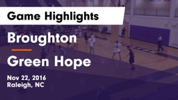 Broughton  vs Green Hope Game Highlights - Nov 22, 2016