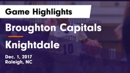 Broughton Capitals vs Knightdale  Game Highlights - Dec. 1, 2017