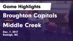 Broughton Capitals vs Middle Creek  Game Highlights - Dec. 7, 2017