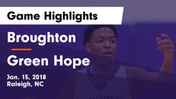 Broughton  vs Green Hope  Game Highlights - Jan. 15, 2018