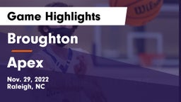 Broughton  vs Apex  Game Highlights - Nov. 29, 2022