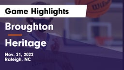 Broughton  vs Heritage Game Highlights - Nov. 21, 2022