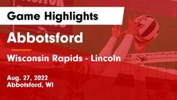 Abbotsford  vs Wisconsin Rapids - Lincoln  Game Highlights - Aug. 27, 2022