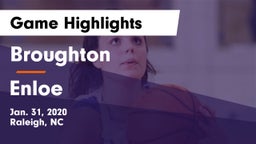 Broughton  vs Enloe  Game Highlights - Jan. 31, 2020