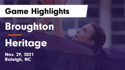 Broughton  vs Heritage  Game Highlights - Nov. 29, 2021