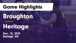 Broughton  vs Heritage  Game Highlights - Dec. 15, 2023