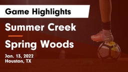 Summer Creek  vs Spring Woods  Game Highlights - Jan. 13, 2022