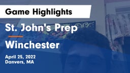 St. John's Prep vs Winchester  Game Highlights - April 25, 2022