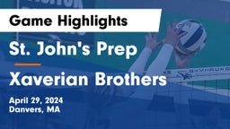 St. John's Prep vs Xaverian Brothers  Game Highlights - April 29, 2024