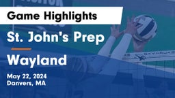 St. John's Prep vs Wayland  Game Highlights - May 22, 2024