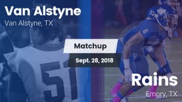 Matchup: Van Alstyne High vs. Rains  2018