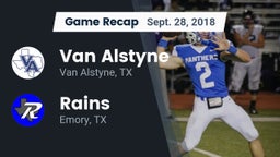 Recap: Van Alstyne  vs. Rains  2018