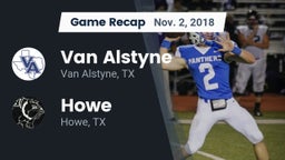 Recap: Van Alstyne  vs. Howe  2018