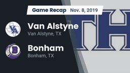 Recap: Van Alstyne  vs. Bonham  2019