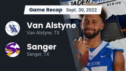 Recap: Van Alstyne  vs. Sanger  2022