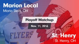 Matchup: Marion Local High vs. St. Henry  2016