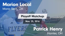 Matchup: Marion Local High vs. Patrick Henry  2016