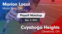 Matchup: Marion Local High vs. Cuyahoga Heights  2016