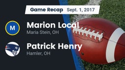 Recap: Marion Local  vs. Patrick Henry  2017