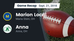 Recap: Marion Local  vs. Anna  2018