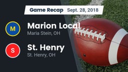 Recap: Marion Local  vs. St. Henry  2018