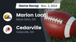 Recap: Marion Local  vs. Cedarville  2023