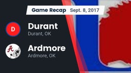 Recap: Durant  vs. Ardmore  2017