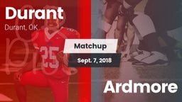 Matchup: Durant  vs. Ardmore  2018
