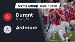 Recap: Durant  vs. Ardmore  2018