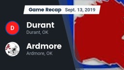 Recap: Durant  vs. Ardmore  2019
