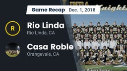 Recap: Rio Linda  vs. Casa Roble 2018