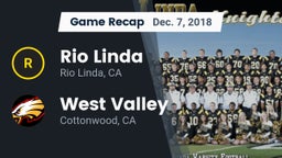 Recap: Rio Linda  vs. West Valley  2018
