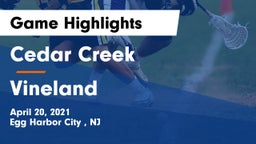 Cedar Creek  vs Vineland  Game Highlights - April 20, 2021