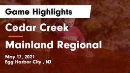 Cedar Creek  vs Mainland Regional  Game Highlights - May 17, 2021