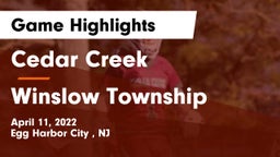 Cedar Creek  vs Winslow Township  Game Highlights - April 11, 2022