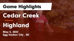 Cedar Creek  vs Highland  Game Highlights - May 5, 2022