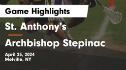 St. Anthony's  vs Archbishop Stepinac  Game Highlights - April 25, 2024