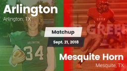 Matchup: Arlington High vs. Mesquite Horn  2018