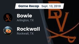 Recap: Bowie  vs. Rockwall  2018