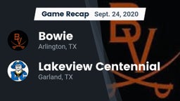 Recap: Bowie  vs. Lakeview Centennial  2020