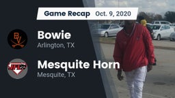 Recap: Bowie  vs. Mesquite Horn  2020