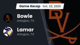 Recap: Bowie  vs. Lamar  2020