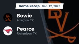 Recap: Bowie  vs. Pearce  2020
