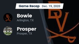 Recap: Bowie  vs. Prosper  2020