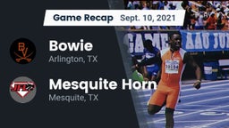 Recap: Bowie  vs. Mesquite Horn  2021