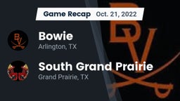 Recap: Bowie  vs. South Grand Prairie  2022
