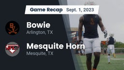 Recap: Bowie  vs. Mesquite Horn  2023