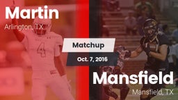 Matchup: Martin  vs. Mansfield  2016